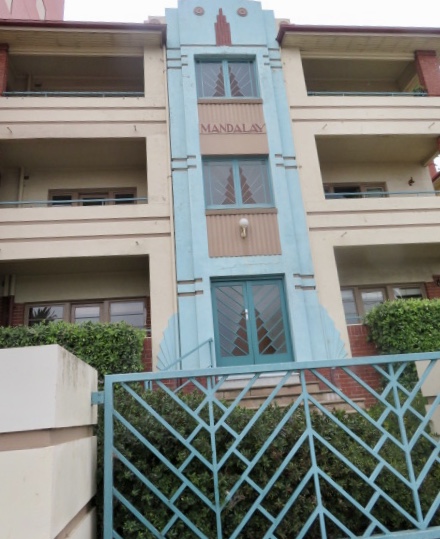Apartment block with art deco features