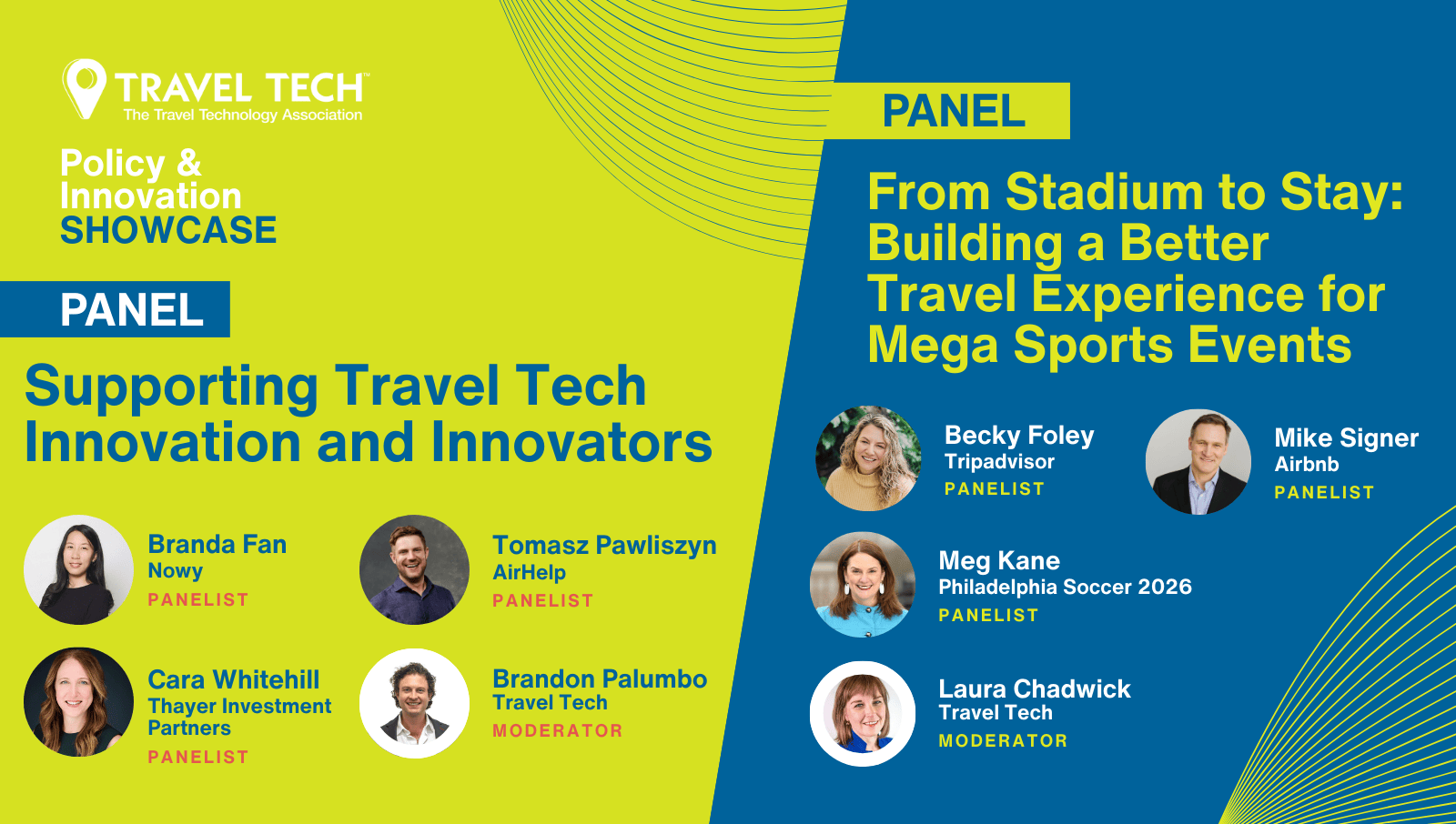 Travel Tech Announces Panels For Its Upcoming Policy Innovation Panel Promotion Slide.