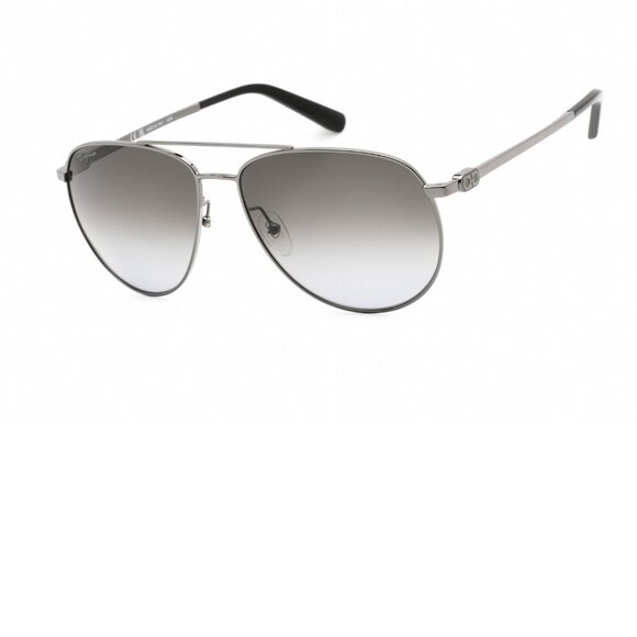 Salvatore Ferragamo Aviator Sunglasses Shiny Ruthenium