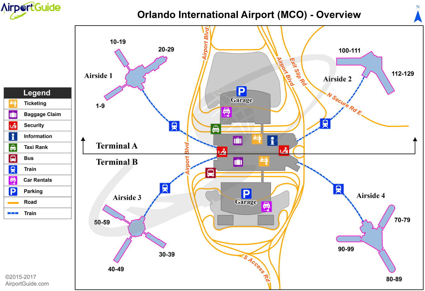 Orlando Orlando MCO Airport Terminal Maps MCO Overview Map 