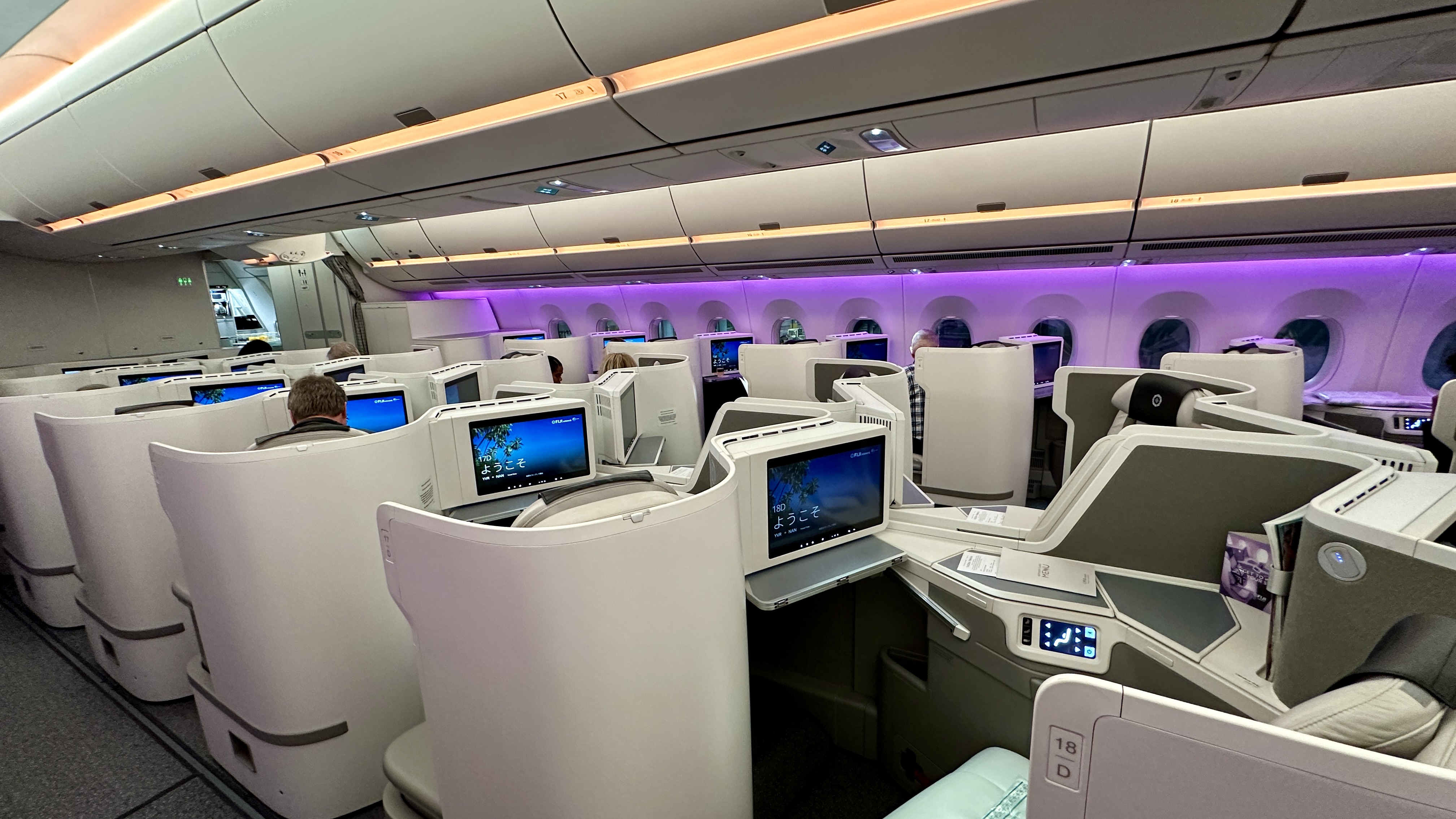 Fiji Airways Airbus A350 business class cabin