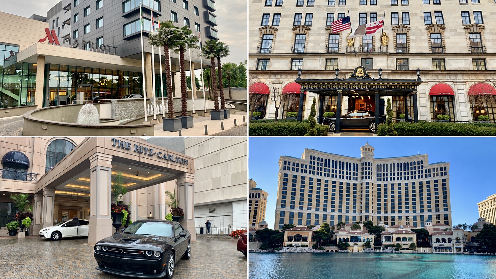 four properties from different Marriott luxury brands: Marriott Hotels, A Luxury Collection, The Ritz Carlton, St. Regis