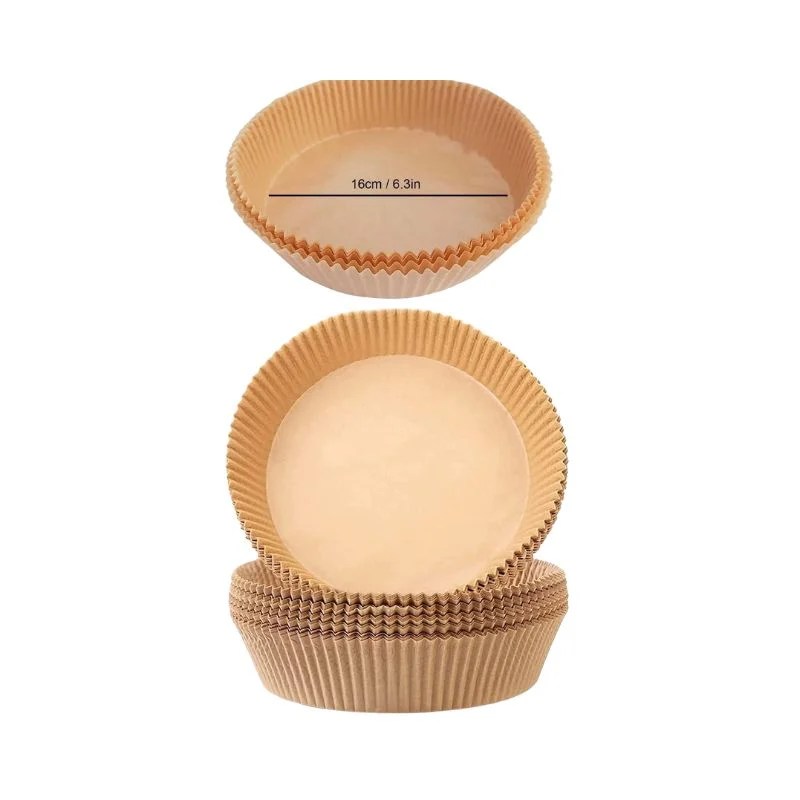 Food Grade Disposable Round Air Fryer Liners 16cm – 50 Pcs