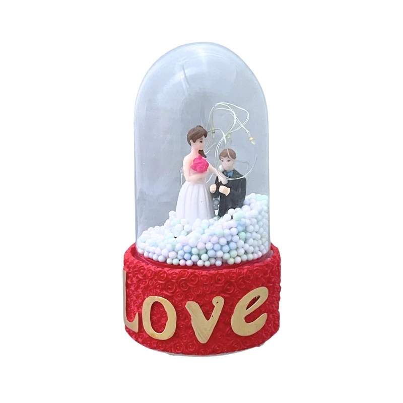 Glass Dome Ornament with Music & Light (Bride & Groom) – 6026