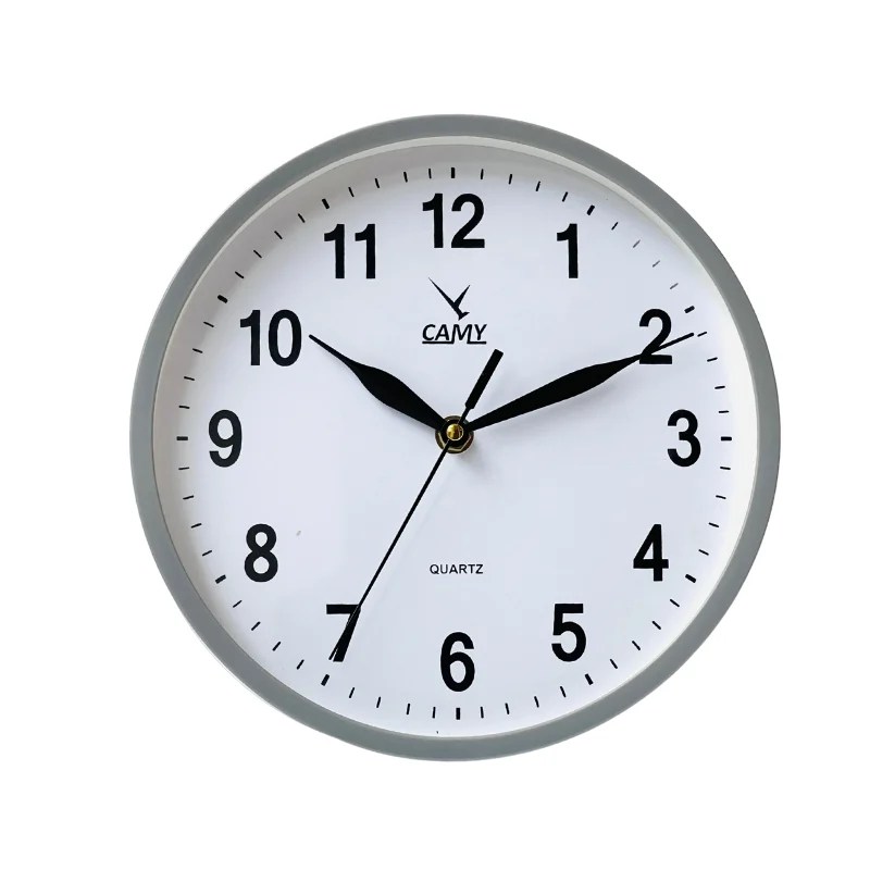 Camy Wall Clock 22.5 cm (AS-19) – Grey Colour (1 Year Warranty)
