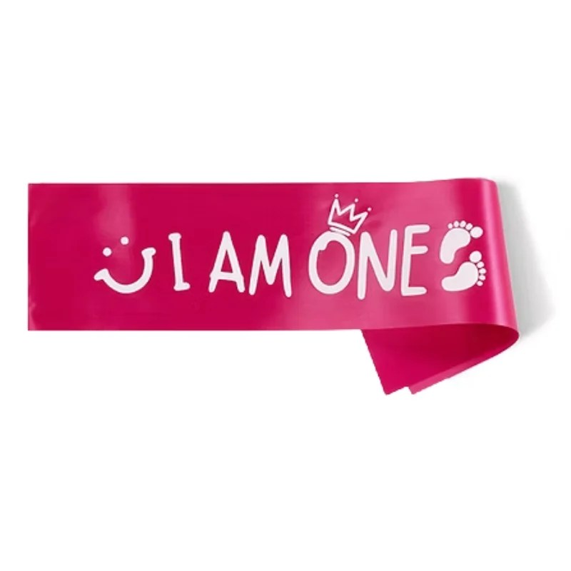 I Am One Sash – Hot Pink with White Letters