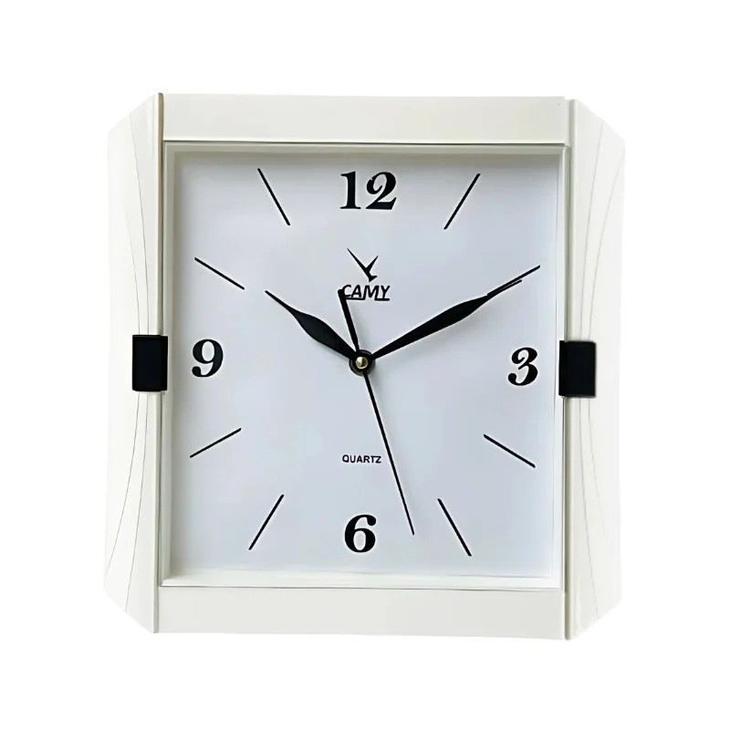 Camy Wall Clock 27.5 cm x 26.5 cm (AS-06) – White Colour (1 Year Warranty)