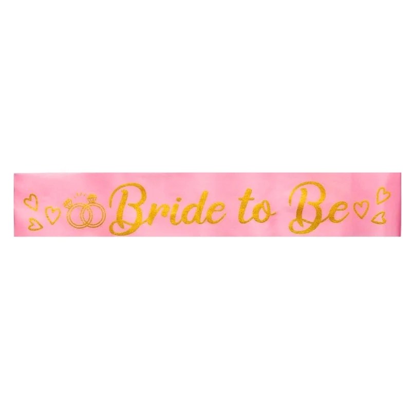 Bride To Be Sash – Light Pink with Gold Letters