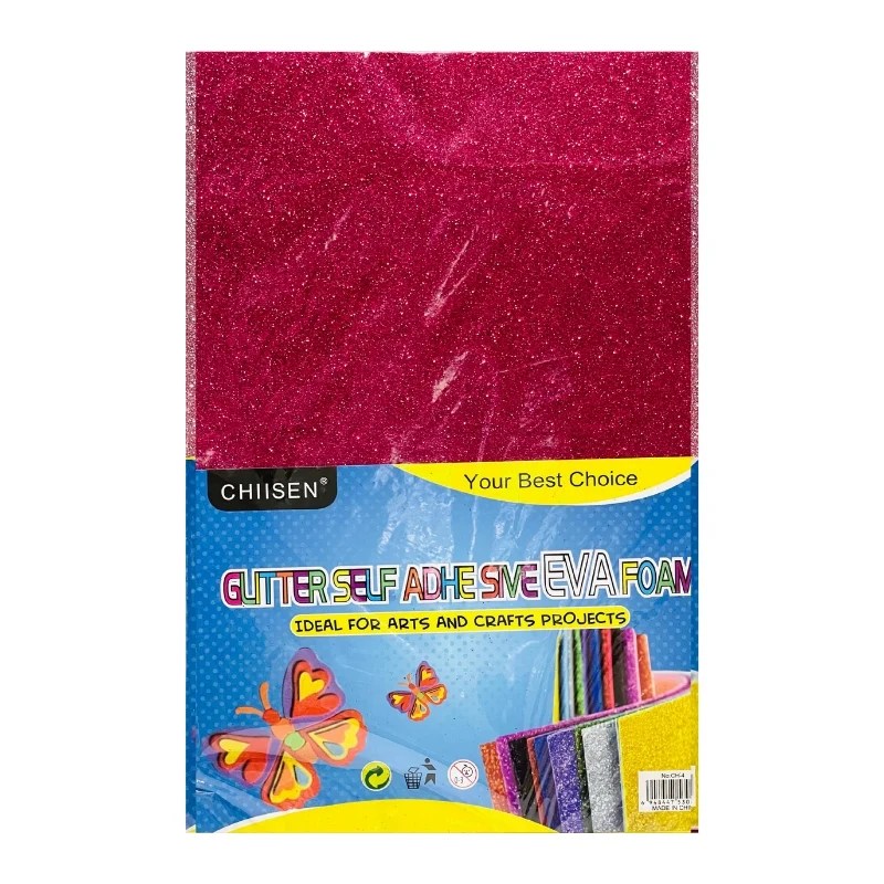 Self Adhesive Glitter Foam Sheet A4 Size – Single Sheet – Hot Pink Colour