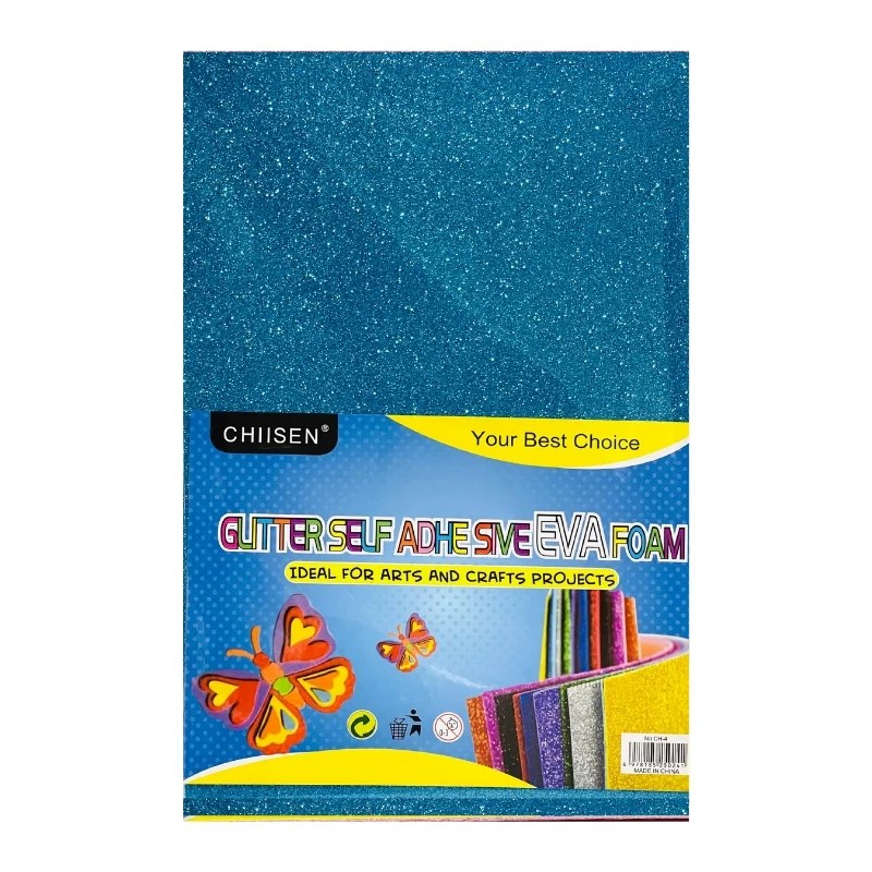 Self Adhesive Glitter Foam Sheet A4 Size – Single Sheet – Aqua Blue Colour