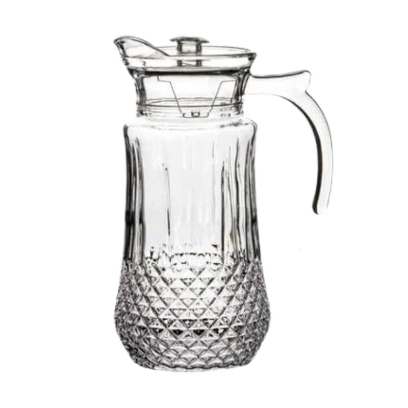 Red Cherry Glass Pitcher with Plastic Lid 1.6L