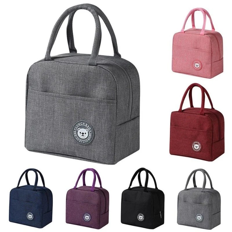 Portable Insulated Lunch Bag – Random Colours