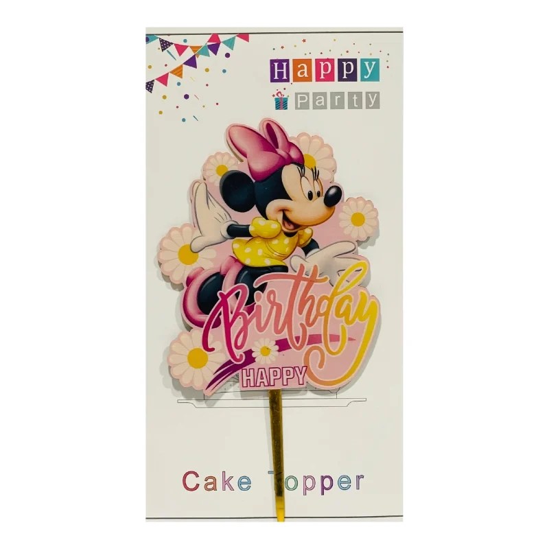 Happy Birthday Cake Topper  16.5cm – Minnie Mouse
