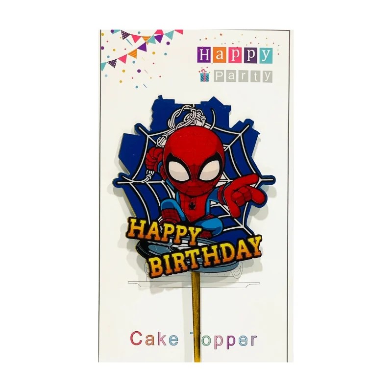 Happy Birthday Cake Topper 15cm – Spiderman D1
