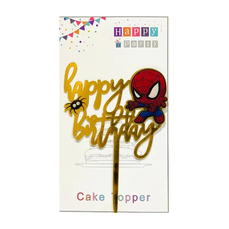 Happy Birthday Cake Topper 16.5cm – Spiderman D2