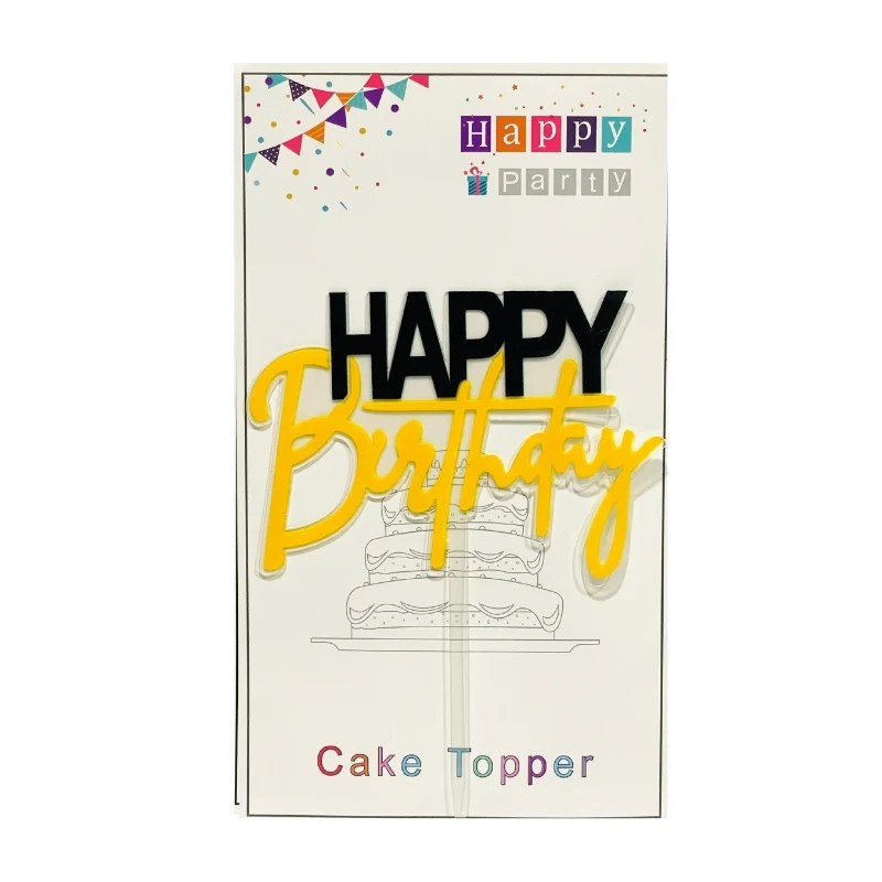 Happy Birthday Vibrant Cake Topper – D4