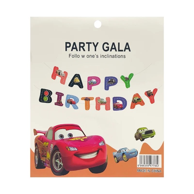 Happy Birthday Theme Banner – Cars