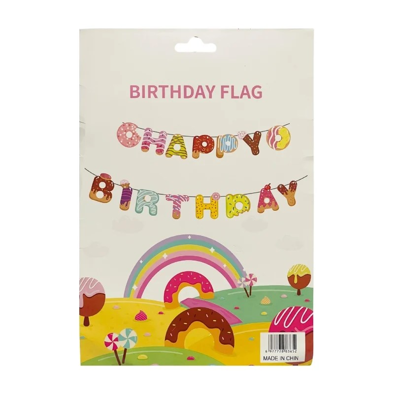 Happy Birthday Theme Banner – Doughnuts