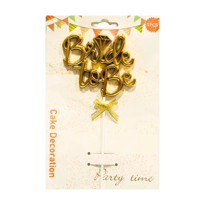 Bride to Be Bubbly Topper – Gold