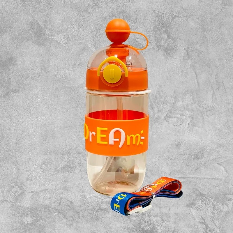 Kids Water Bottle with Strap 600ml (211-28) – Orange & Yellow Colour