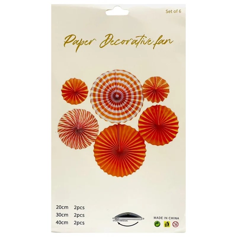 6 Pcs Paper Decorative Circle Fan Set – D1