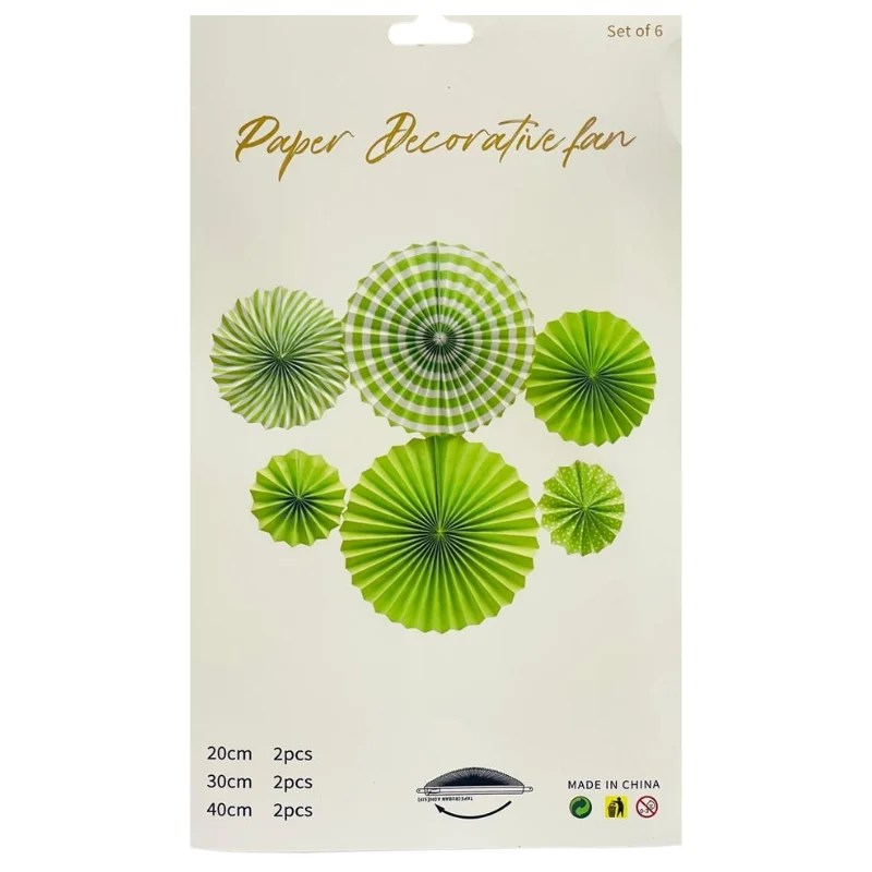 6 Pcs Paper Decorative Circle Fan Set – D6