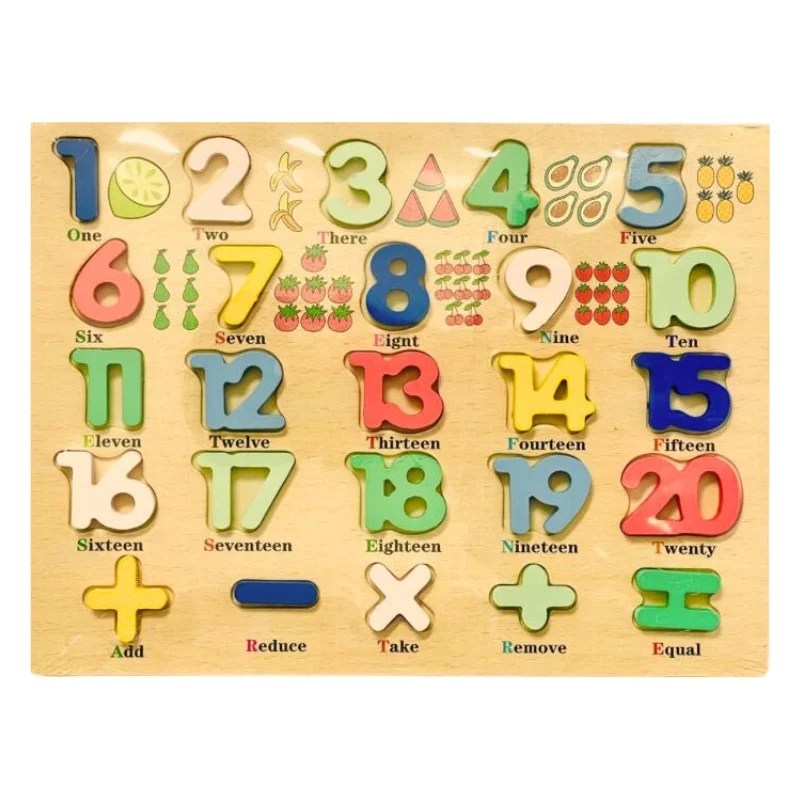 Wooden Numerals Puzzle Board