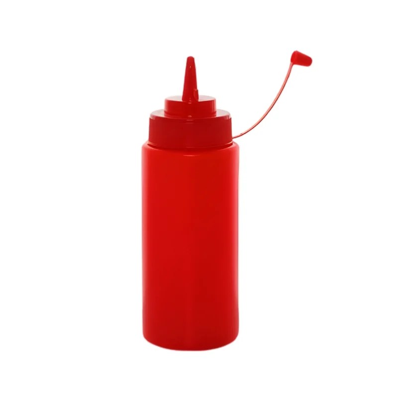 Plastic Sauce Bottle with Cap 450ml – Red Colour