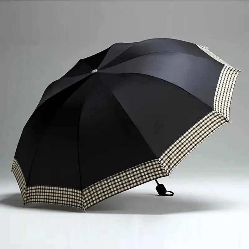 Sleek Checks Printed UV Umbrella (Random Colours)