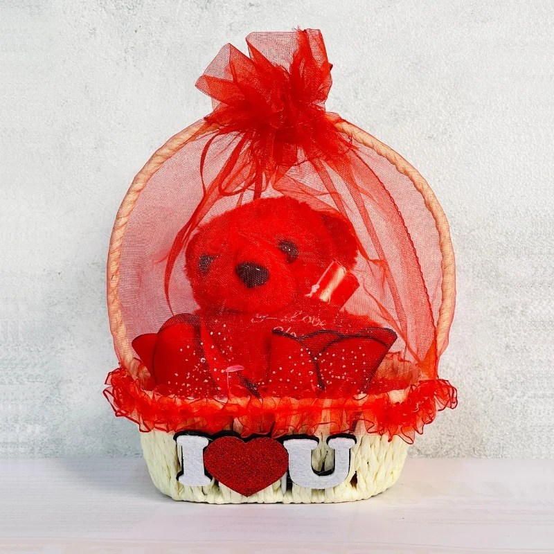 Romantic Teddy Gift Basket