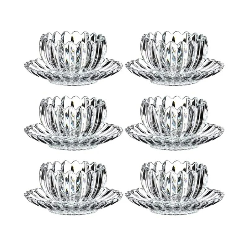 Deli Glass 12 Pcs Glass Lotus Dew Bowl & Plate Set – TG1080B/L12