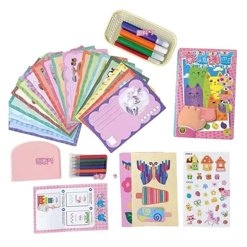 Rainbow Scratch Art Painting Kit for Kids (Random Colours)