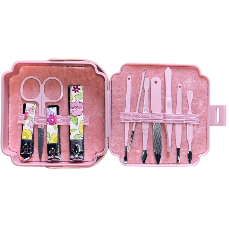 10 Pcs Manicure Set Square Box (Random Colours)