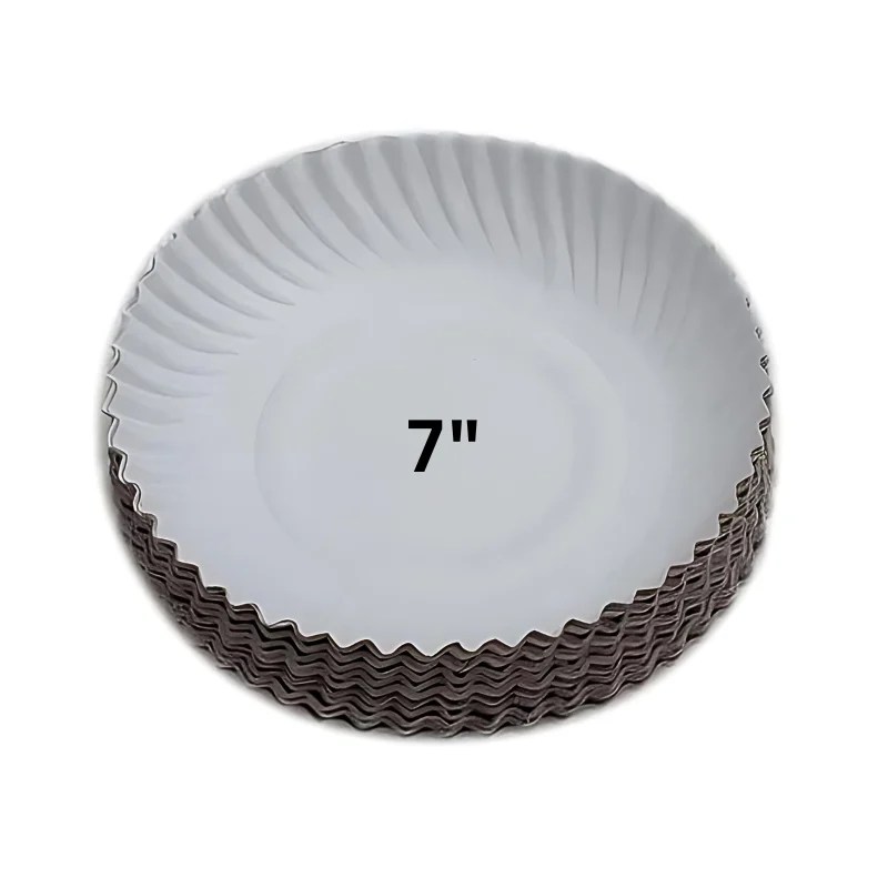 Disposable Paper Plate 7″ – White – 25 Pcs