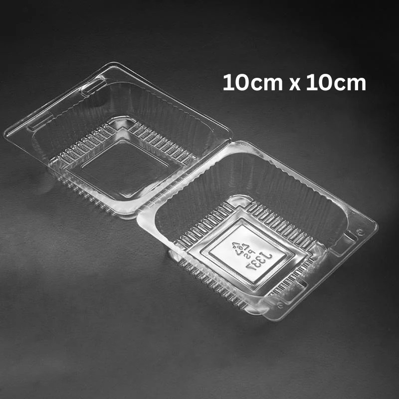 Disposable Plastic Clear Burger Box 10cm x 10cm
