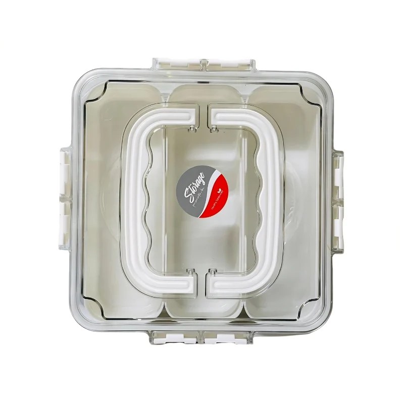 Multi-Purpose 3 Compartment Fridge Storage Box 9″