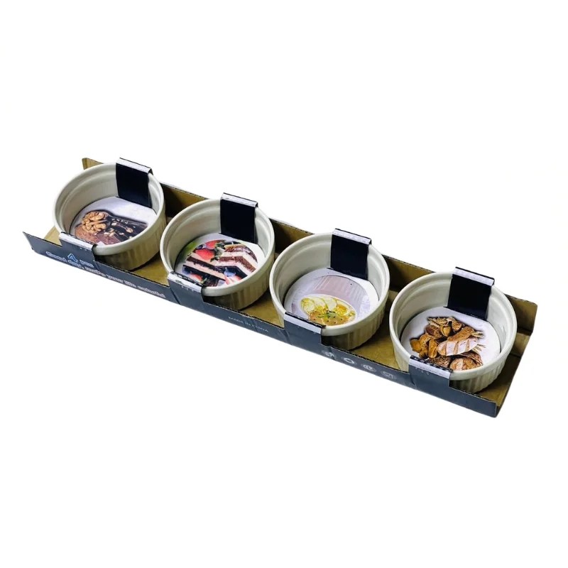 4 Pcs Ceramic Ramekin Set 3.5″
