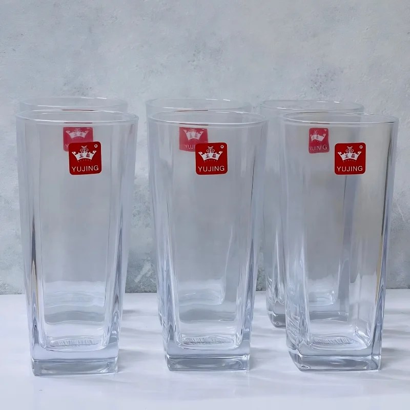Yujing 6 Pcs Square Bottomed Glass Tumbler Set 325ml – YJD-4010 SP