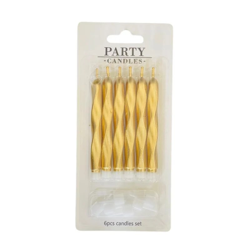Swirl Box Candle 6 Pcs – Dull Gold