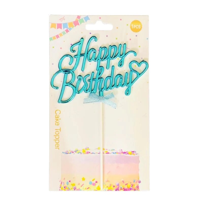 Happy Birthday Balloon Topper – Aqua Blue
