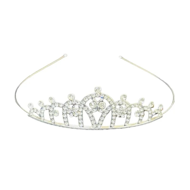 Elegant Stone Studded Steel Tiara (Butterfly) – Silver
