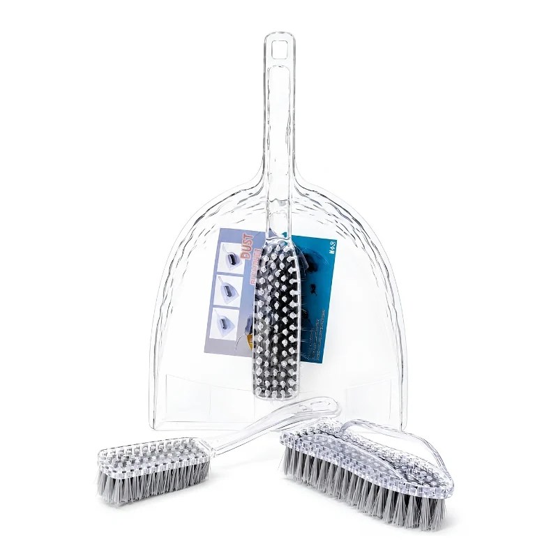 High Quality Acrylic Dustpan Set with 3 Brushes