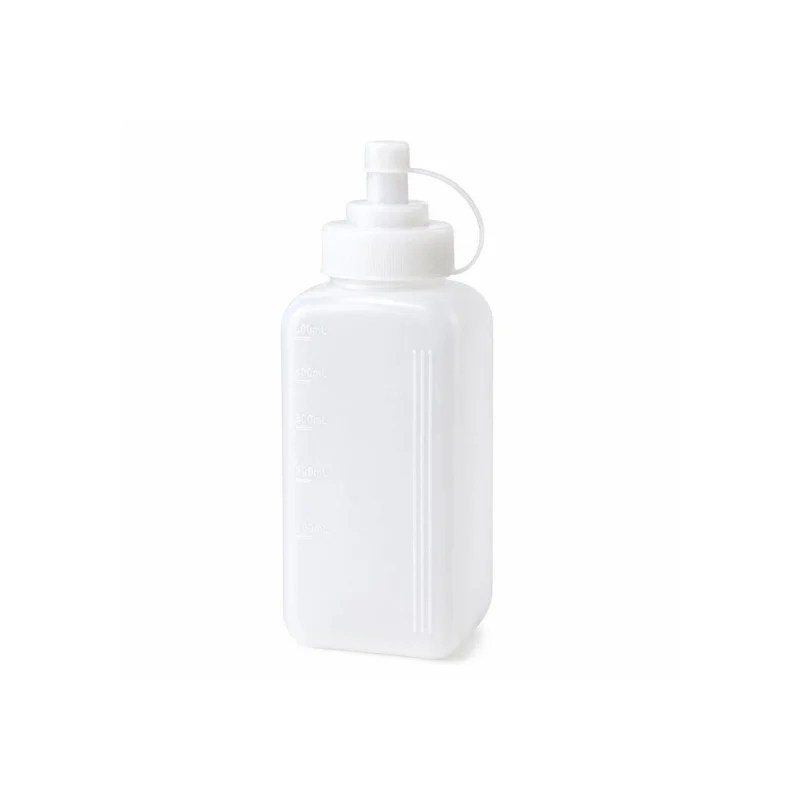 Plastic Square Squeeze Bottle with Cap 600ml – White Colour