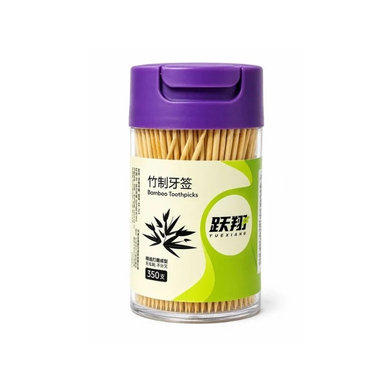 Toothpick Dispenser with 350 Bamboo Toothpicks (Random Colour Bottles)
