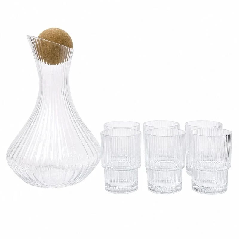 Deli Glass 1.5L Glass Decanter Set with 6 Glasses – TR2307/L7
