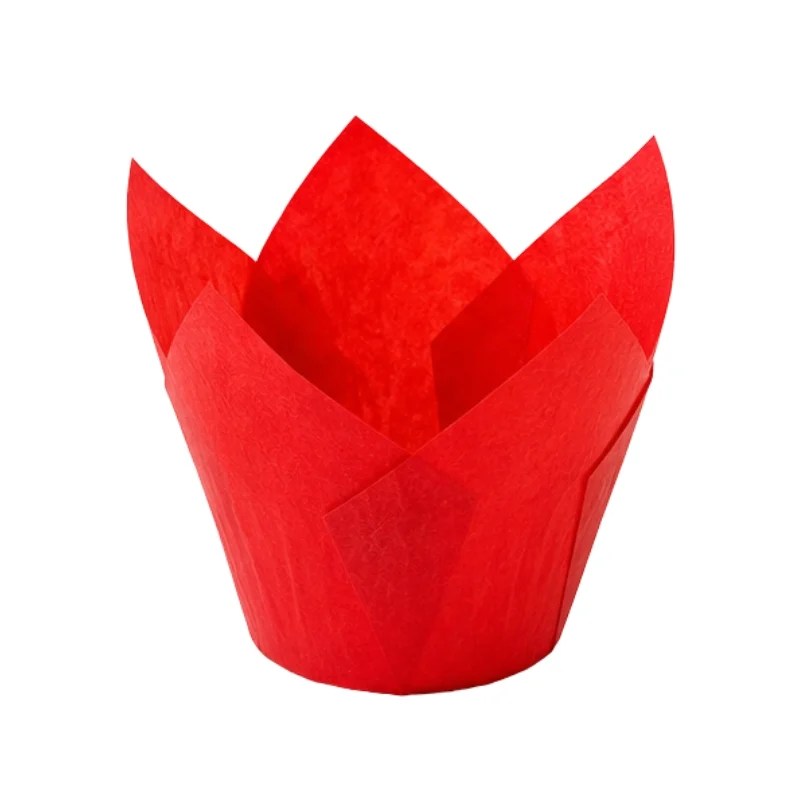 Diva Tulip Cake Case 5cm x 8cm – Red (Single Pc)