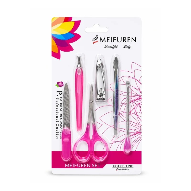 6 Pcs Manicure Set Card (Random Colours)