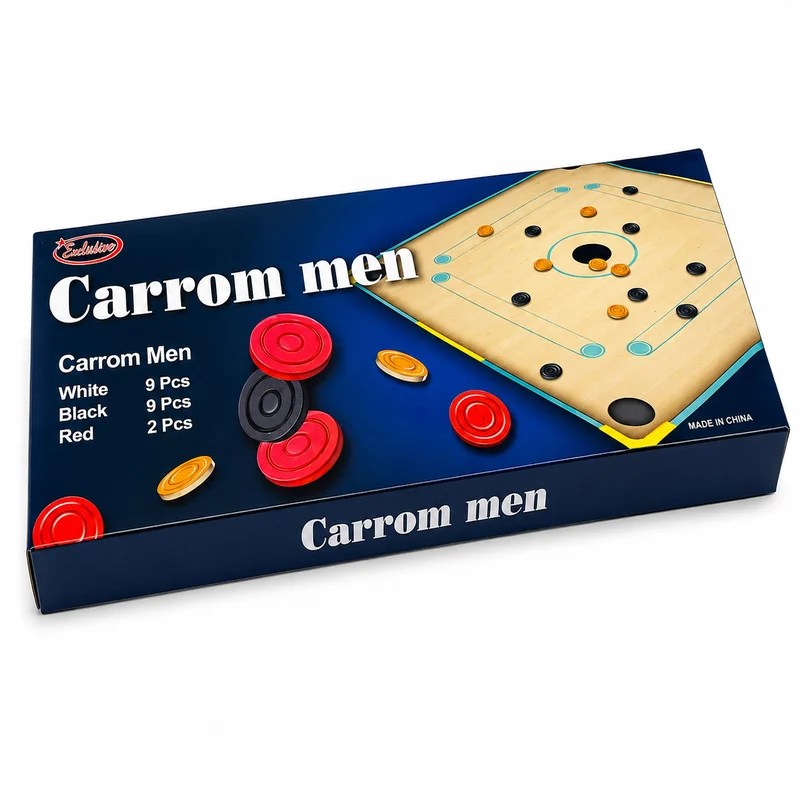 Plastic Carrom Coins Set – 20 Pcs