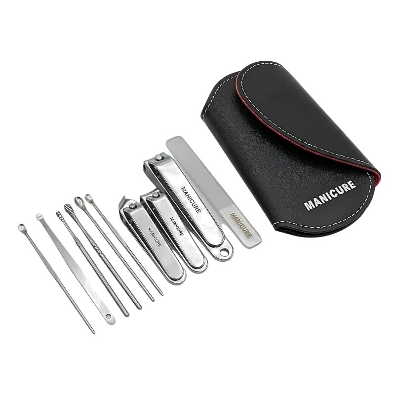 10 Pcs Premium Quality Manicure Set with Travel Pouch (Random Colours)