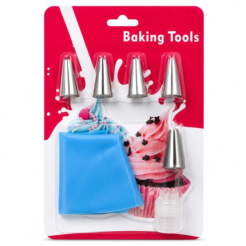 7 Pcs Cake Decorator Set with Icing Piping Bag and Steel Nozzles